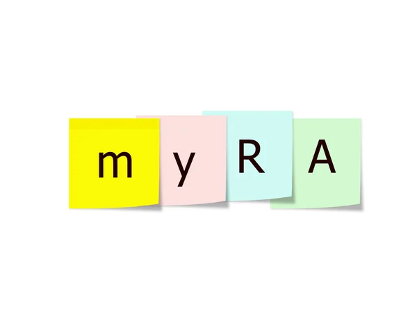 MyRA en notas adhesivas —  Fotos de Stock