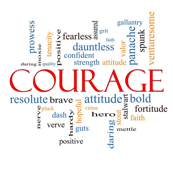 Concept de cloud pour le mot courage — Photo