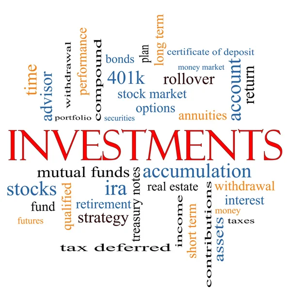 Investments Word Cloud Concept — Stock Photo, Image