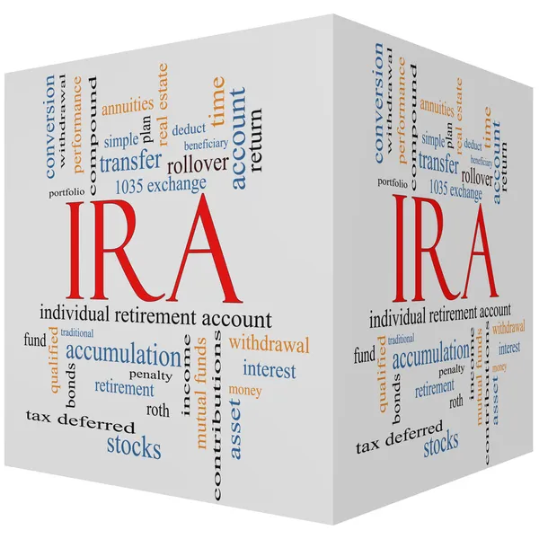 IRA 3D cubo Word Cloud Concept — Fotografia de Stock