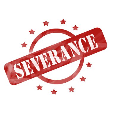 Kırmızı yıpranmış kıdem tazminatı damga daire ve yıldız tasarım