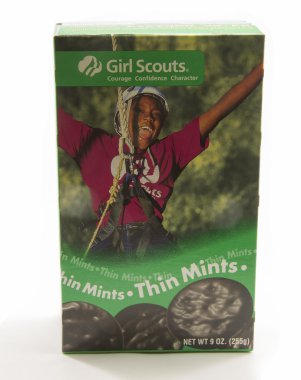 Box of Girl Scout Thin MInt Cookies clipart