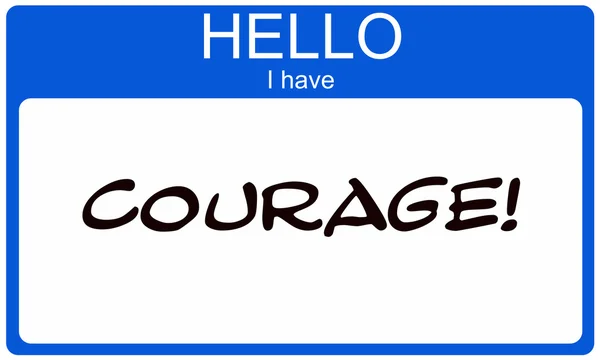 Hello I have Courage blue name tag stiker — стоковое фото