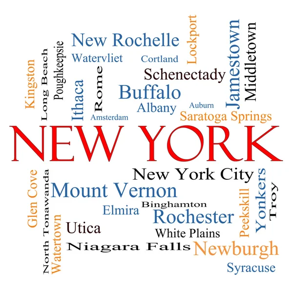 Concept van New york staat word cloud — Stockfoto