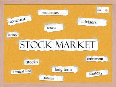 Stock Market Corkboard Word Concept clipart