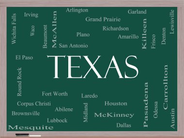 Texas devlet word bulut kavramı üzerine bir yazı tahtası