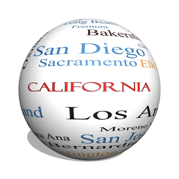 California State 3D sphere Word Cloud Concept — Stock Photo, Image