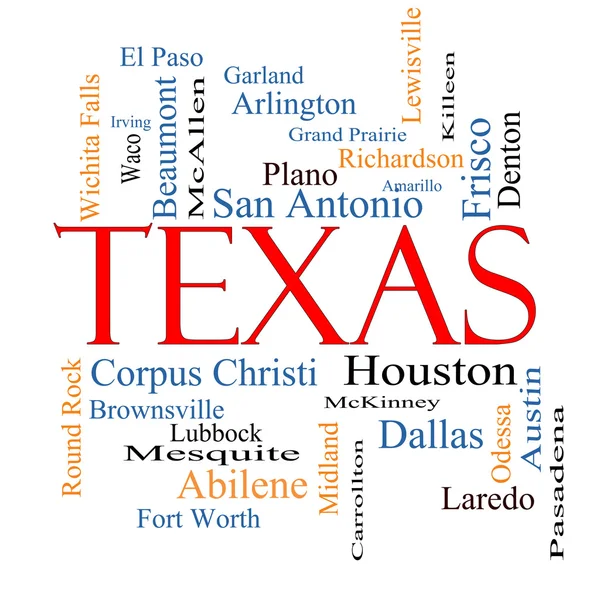 Concept van Texas staat word cloud — Stockfoto