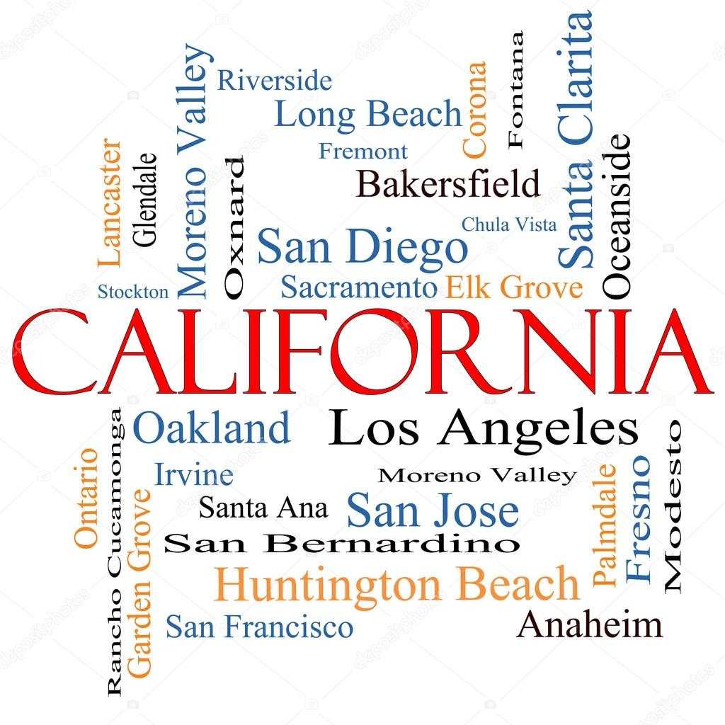 California State Word Cloud Concept