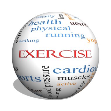 egzersiz 3d küre kelime bulutu kavramı