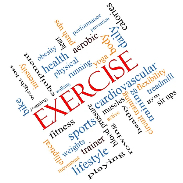 Exercício Word Cloud Concept Angled — Fotografia de Stock