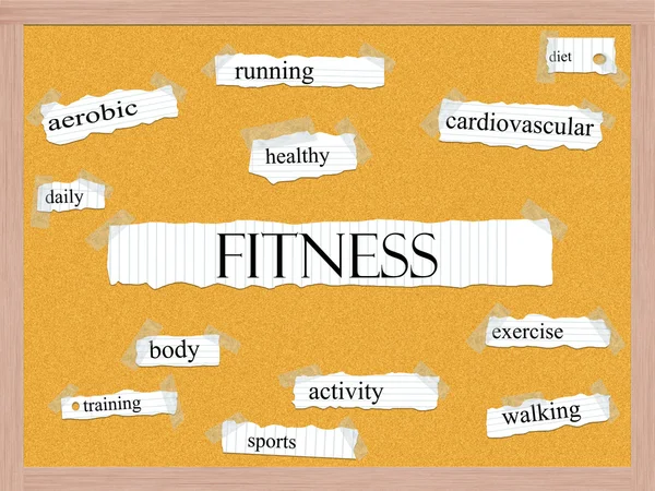 Conceito de palavra Fitness Corkboard — Fotografia de Stock