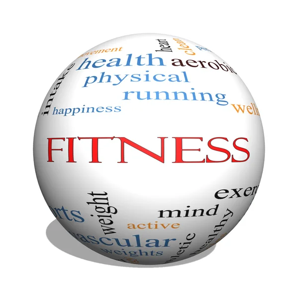 Fitness 3D esfera Word Cloud Concept — Fotografia de Stock