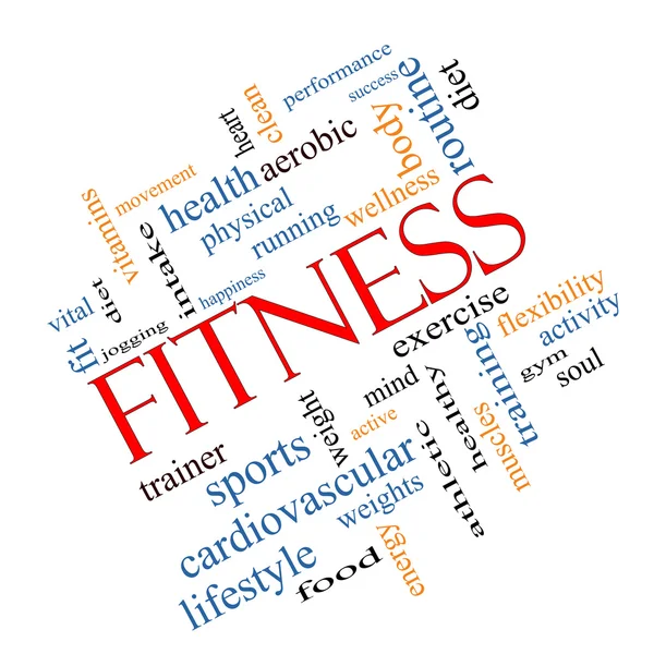 Conceito de Fitness Word Cloud Angled — Fotografia de Stock