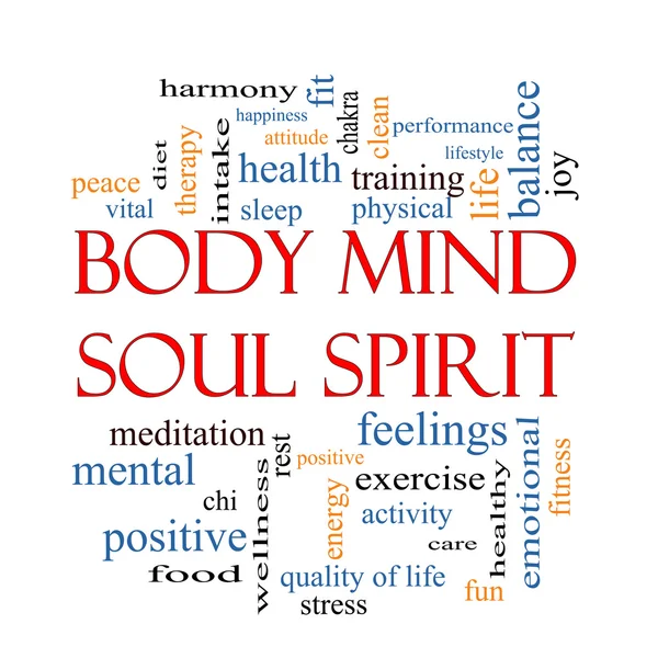 Body Mind Soul Spirit Word Cloud Concept — Stock Photo, Image