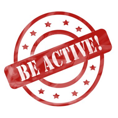 yıpranmış kırmızı aktif! Pul daireler ve yıldız