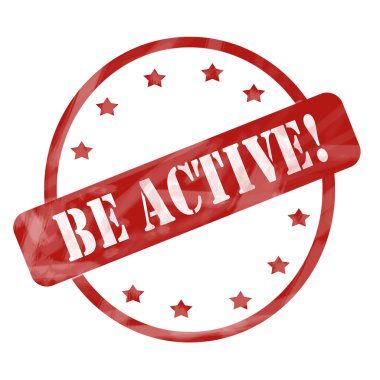 yıpranmış kırmızı aktif! Pul daire ve yıldız