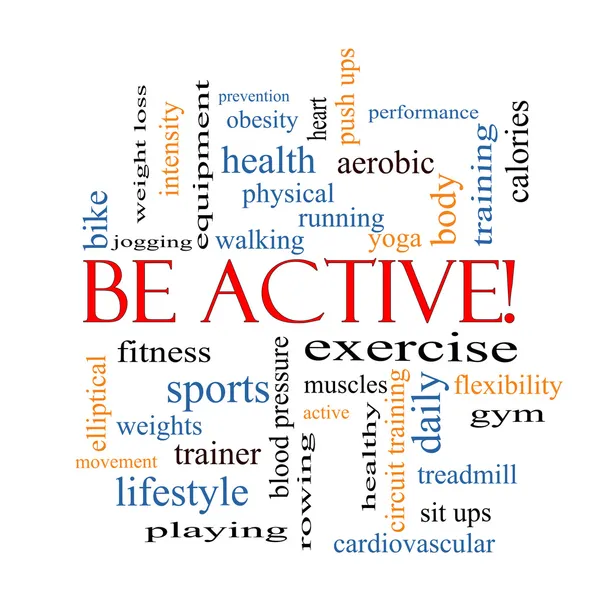 Be Active! Word Cloud Concept — Stock Photo, Image