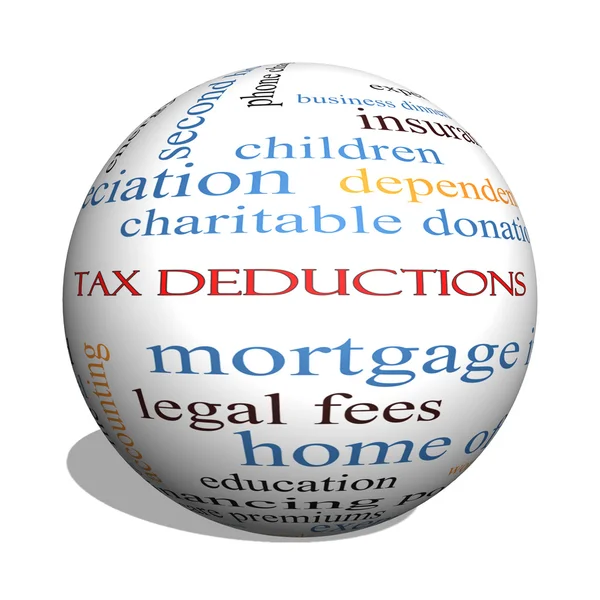 Tax Deductions 3D sphere Word Cloud Concept — Stock Photo, Image