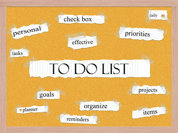 To Do List Corkboard Word Concept — Stock Photo, Image