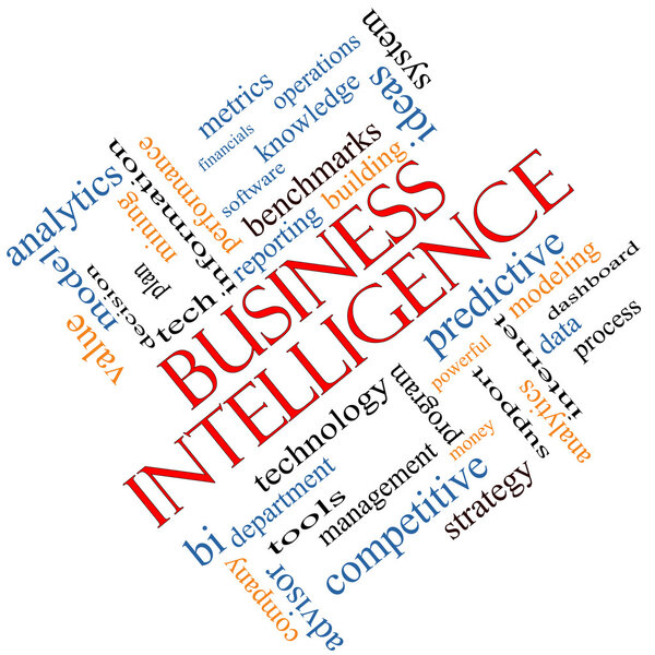 Business Intelligence Word Cloud Concept Angled