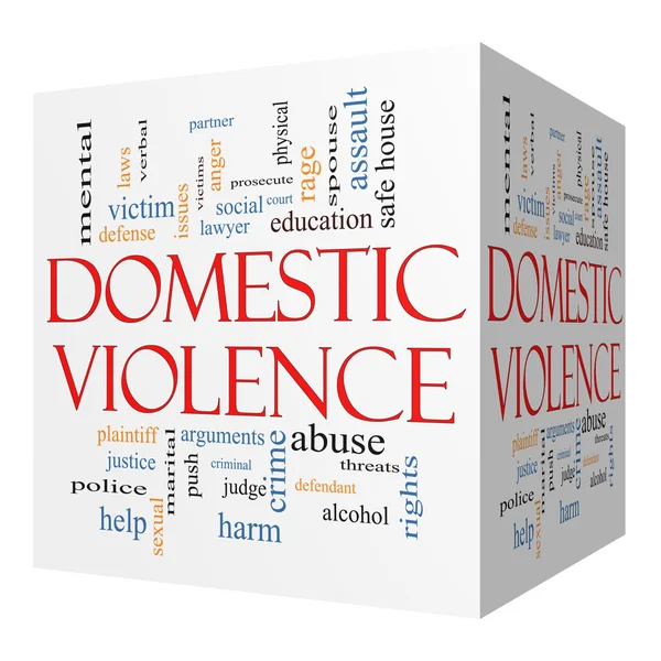 Domestic Violence 3D cube Word Cloud Concept — Stock Photo, Image