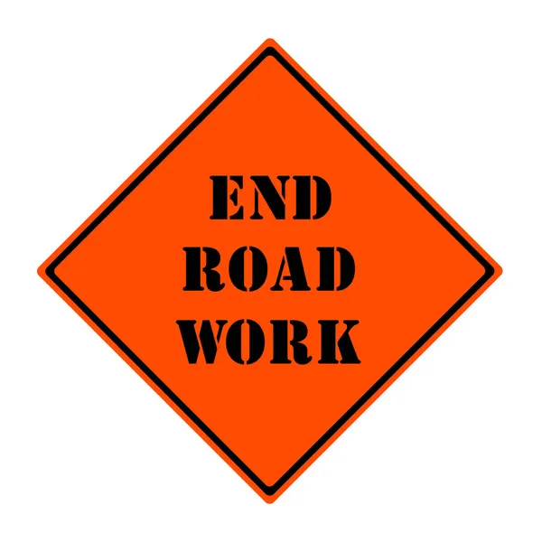 End Road Work Sign — Stock Photo, Image