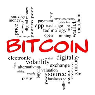 bitcoin kelime bulutu kavramı kırmızı kapaklar