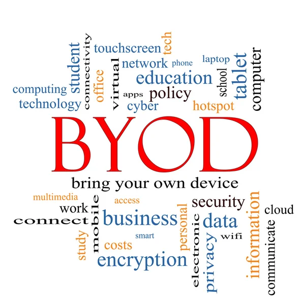 BYOD ordet moln koncept — Stockfoto