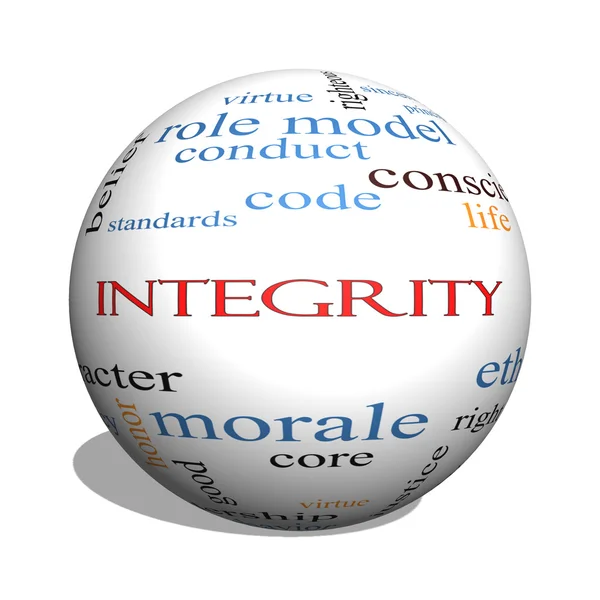 Integrity 3D sphere Word Cloud Concept — Stock Photo, Image