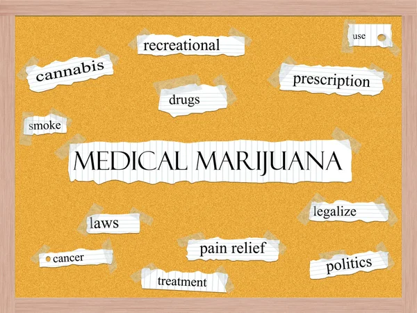 Marihuana medicinal Corkboard Word Concept — Foto de Stock