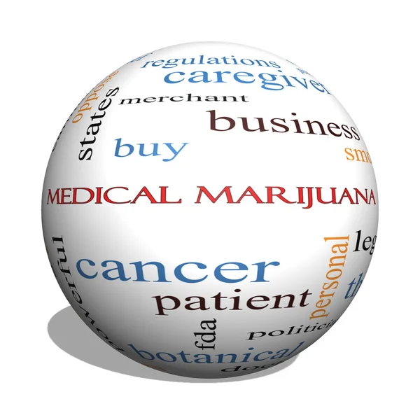 Medical Marijuana 3D esfera Word Cloud Concept — Fotografia de Stock