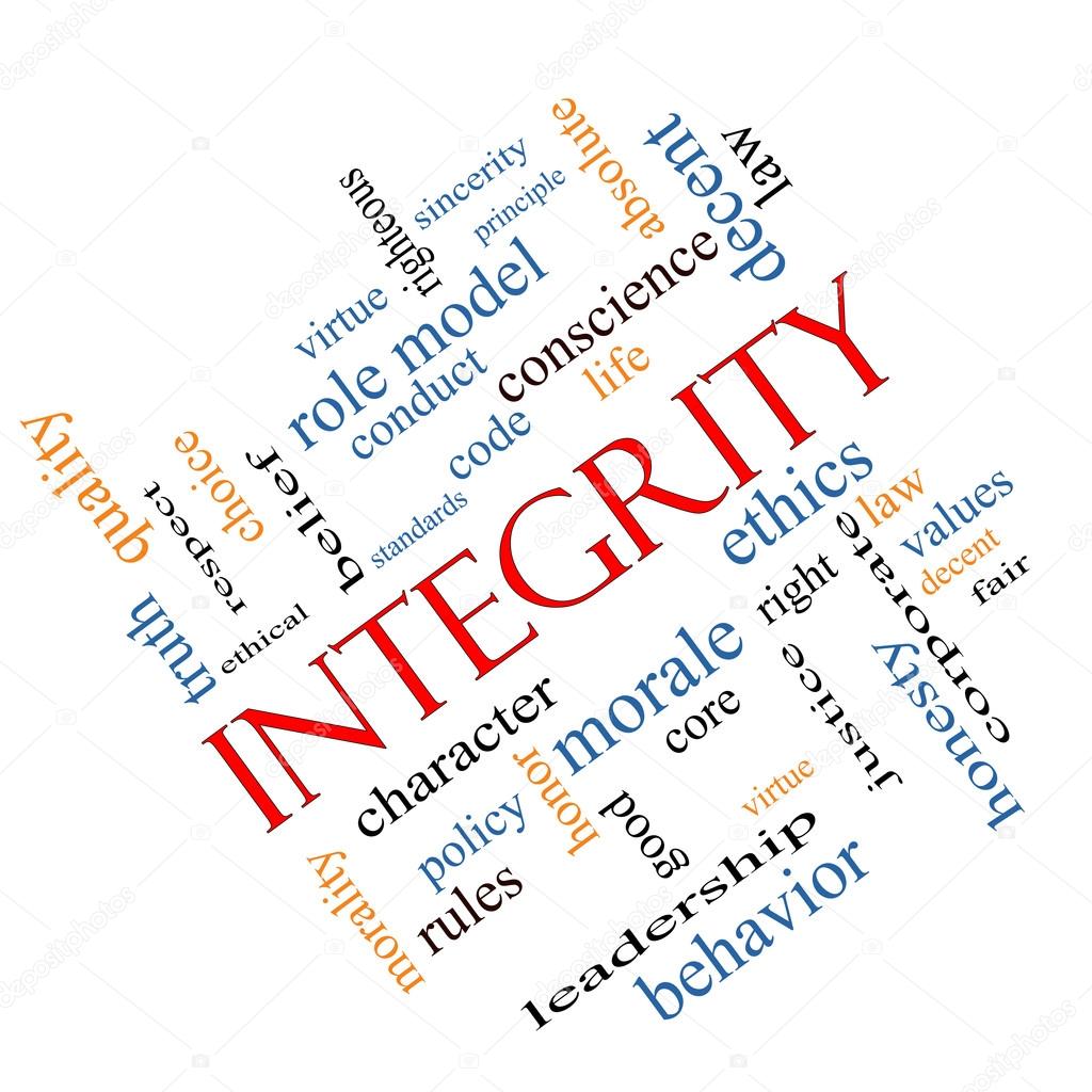 Integrity Word Cloud Concept Angled