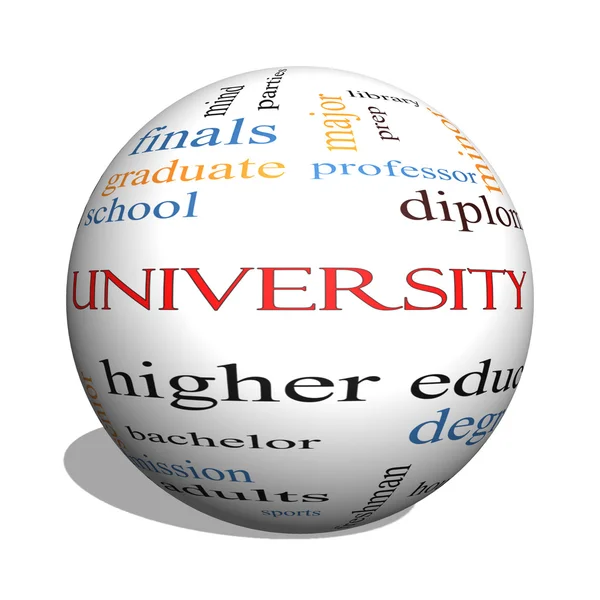 Universidad 3D esfera Word Cloud Concepto —  Fotos de Stock