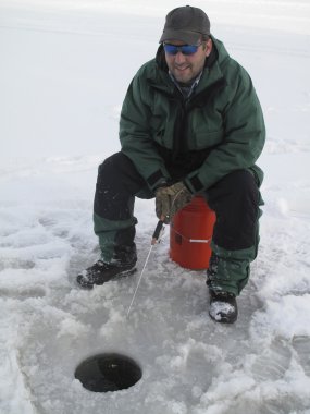 buz balıkçılık mutlu adam