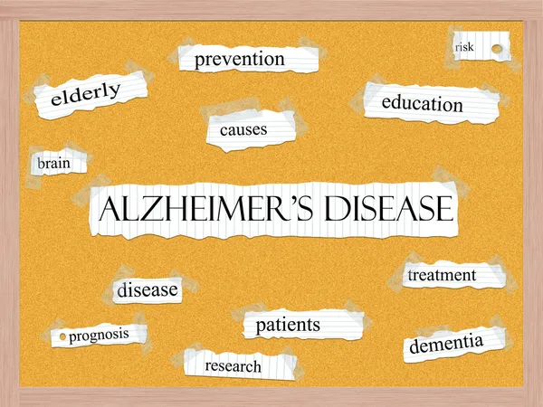 De ziekte van Alzheimer prikbord woord concept — Stockfoto