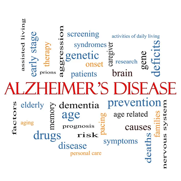 Alzheimer hastalığı word cloud kavramı — Stok fotoğraf