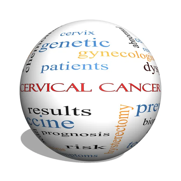 Cancro cervicale Sfera 3D Concetto Word Cloud — Foto Stock