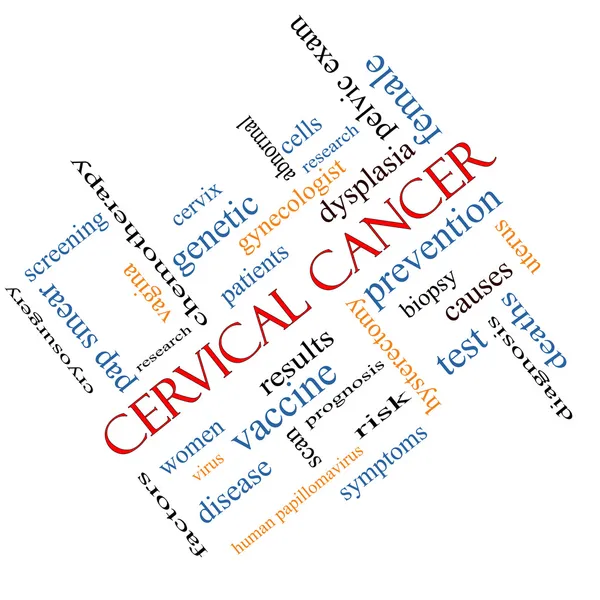 Cancer du col utérin Word Cloud Concept Angled — Photo