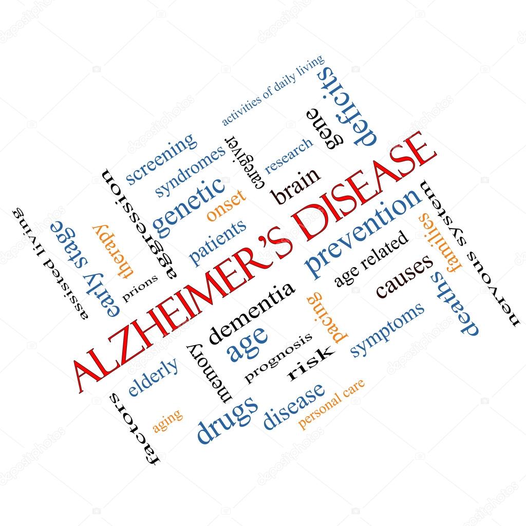 Alzheimer's Disease Word Cloud Concept Angled