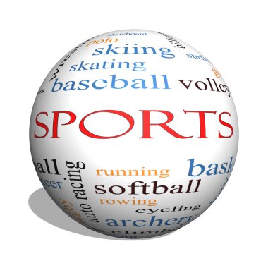 Spor 3d küre kelime bulutu kavramı