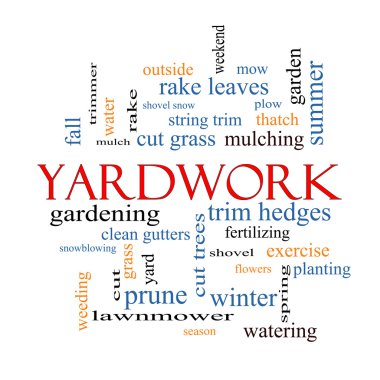 Yardwork Word Cloud Concept clipart
