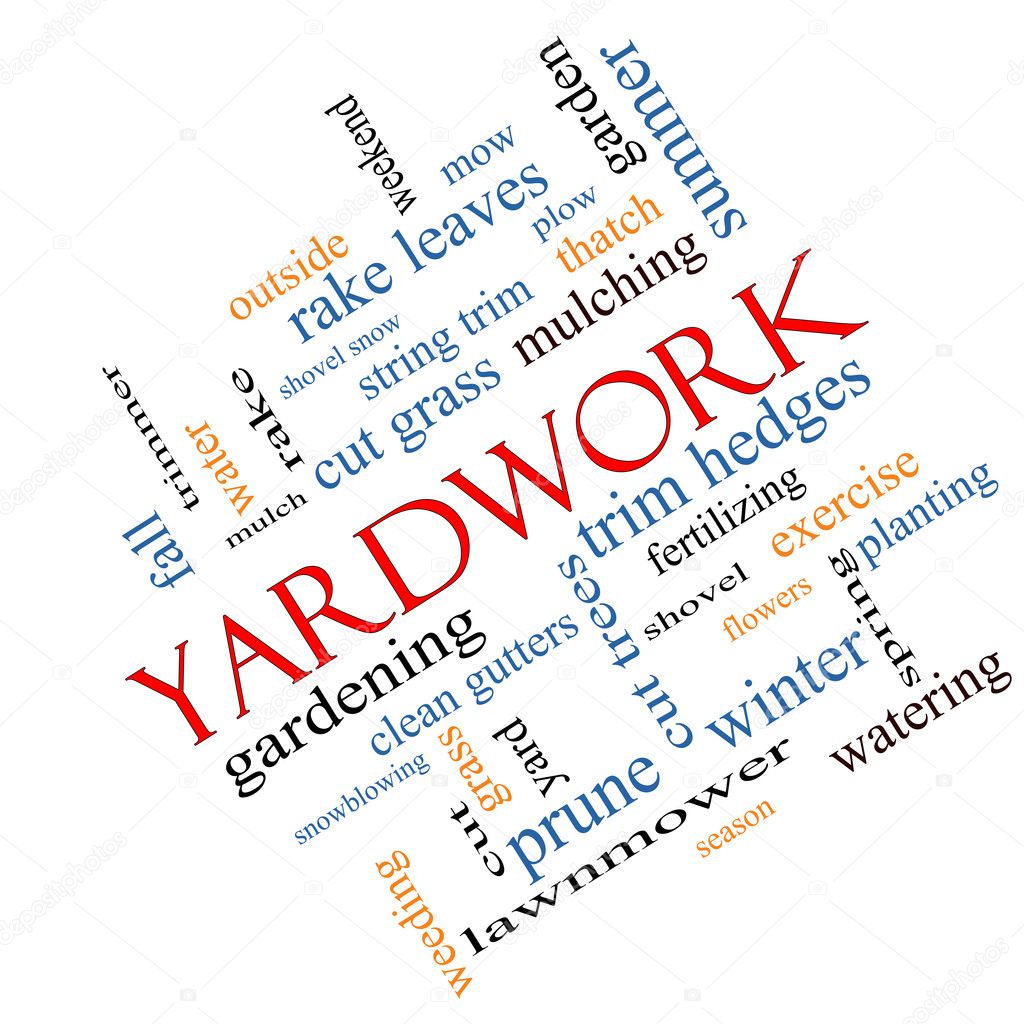 Yardwork Word Cloud Concept Angled