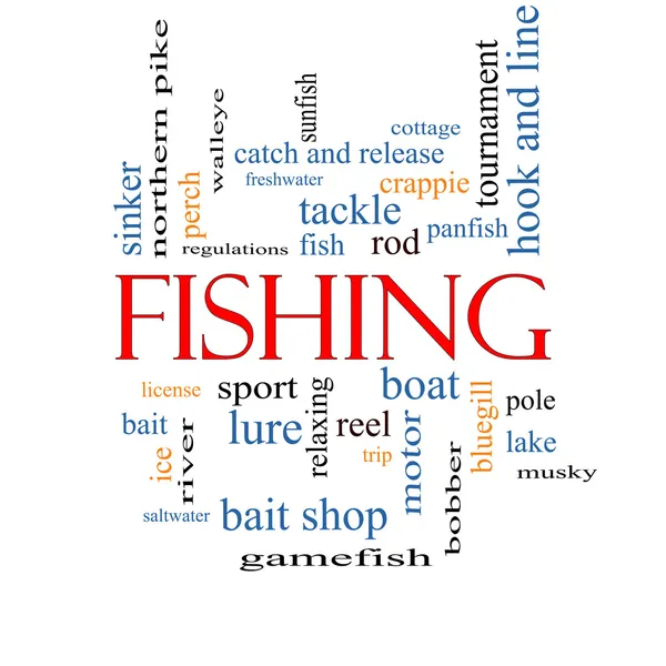 Fishing Word Cloud Concept — Stock Photo, Image