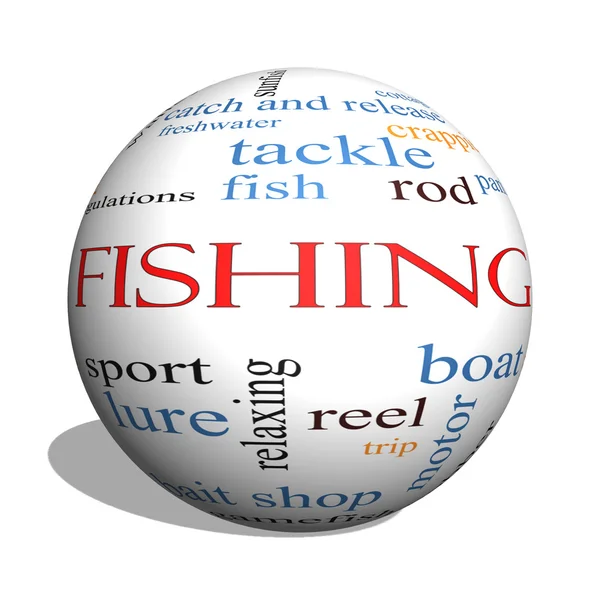 Fishing 3D sphere Word Cloud Concept — Stock Photo, Image