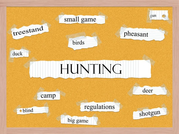 Hunting Corkboard Word Concept — Stock Photo, Image