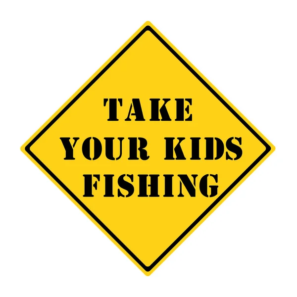 Ta dina barn fiske tecken — Stockfoto