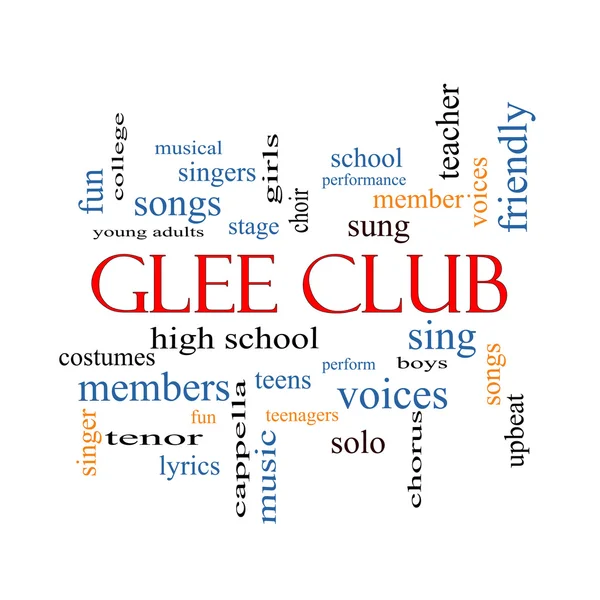 Conceito de nuvem de palavras do Glee Club — Fotografia de Stock
