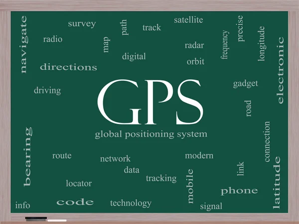 GPS Word на доске — стоковое фото