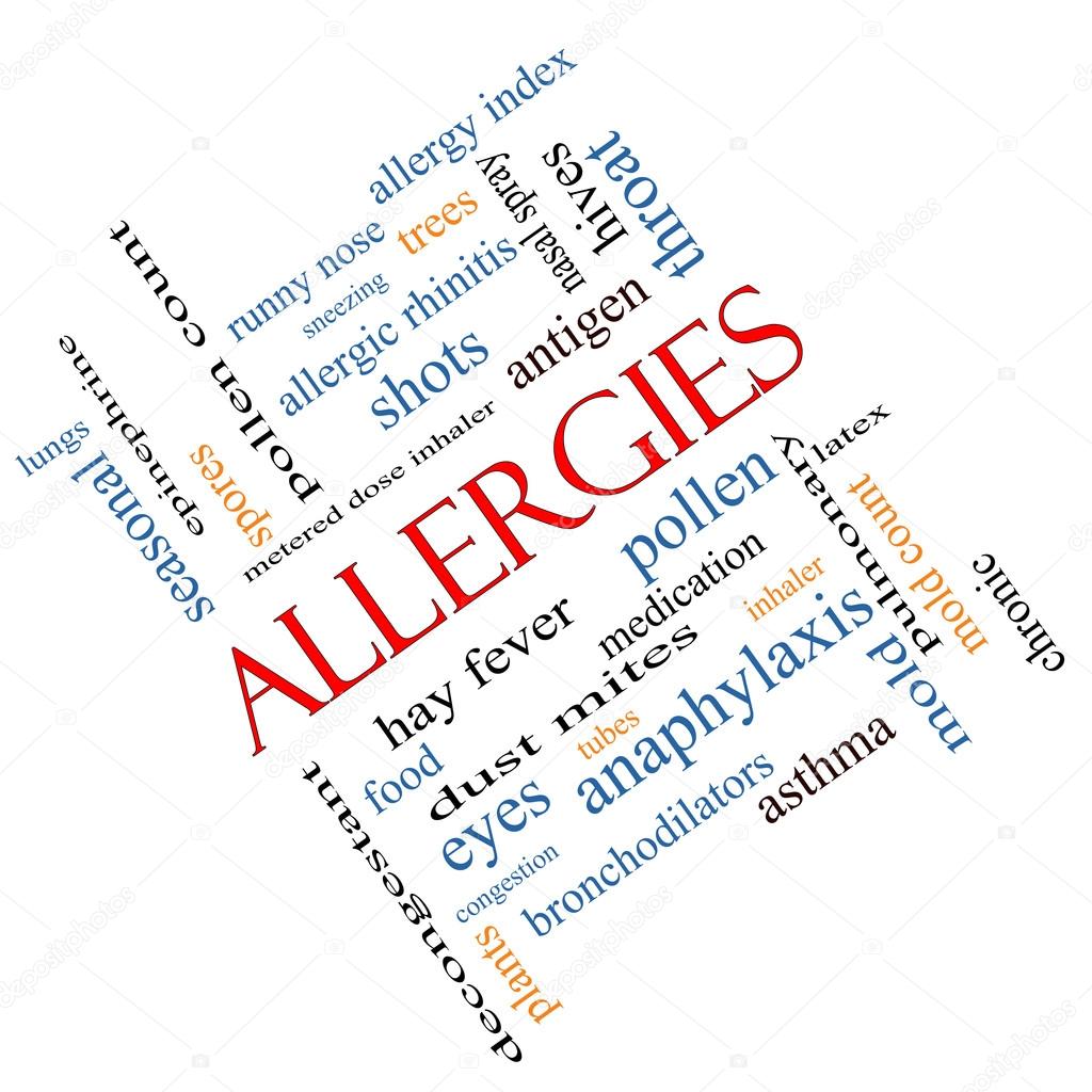 Allergies Word Cloud Concept Angled